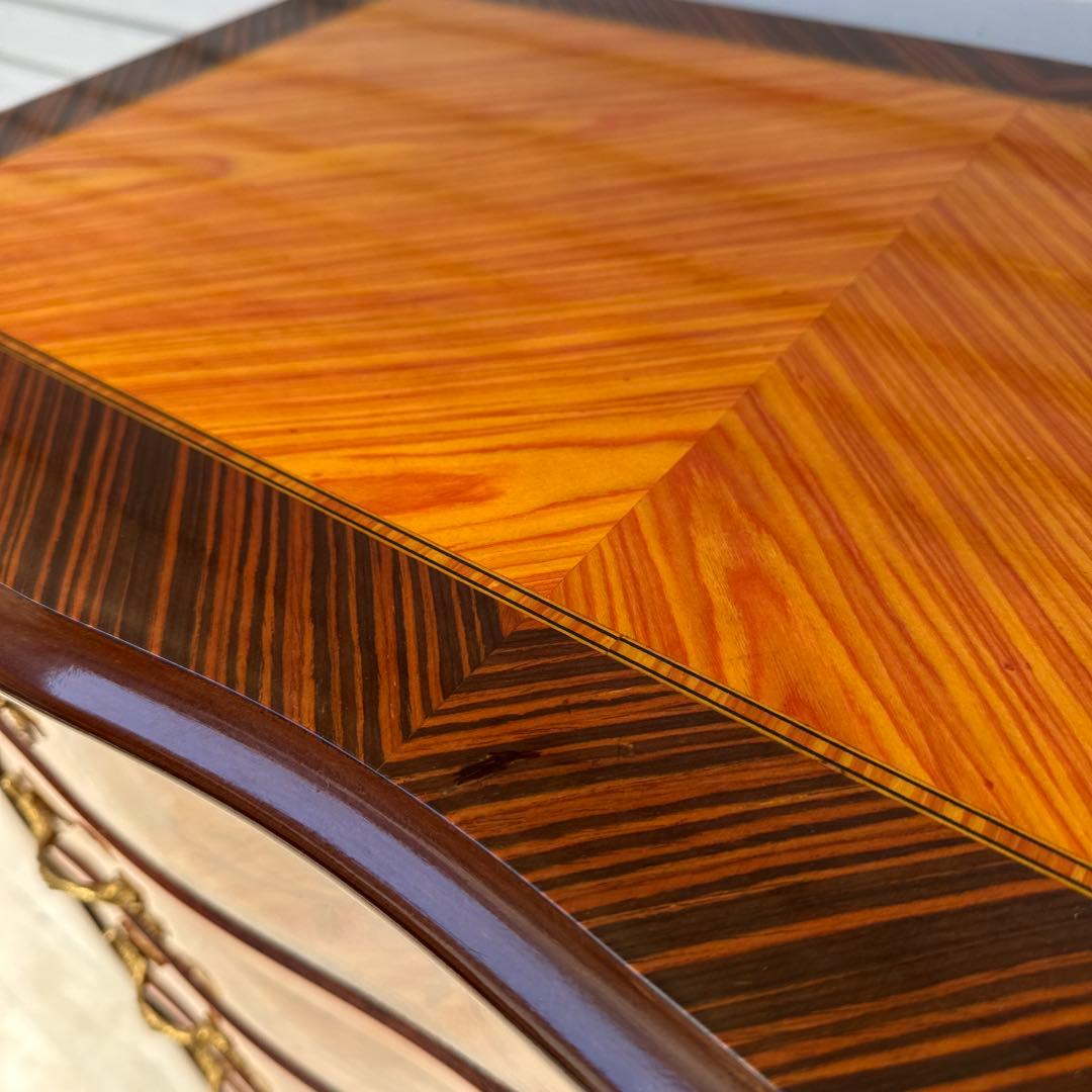 イタリア　7段　7杯　ハイチェスト　猫脚　象嵌細工