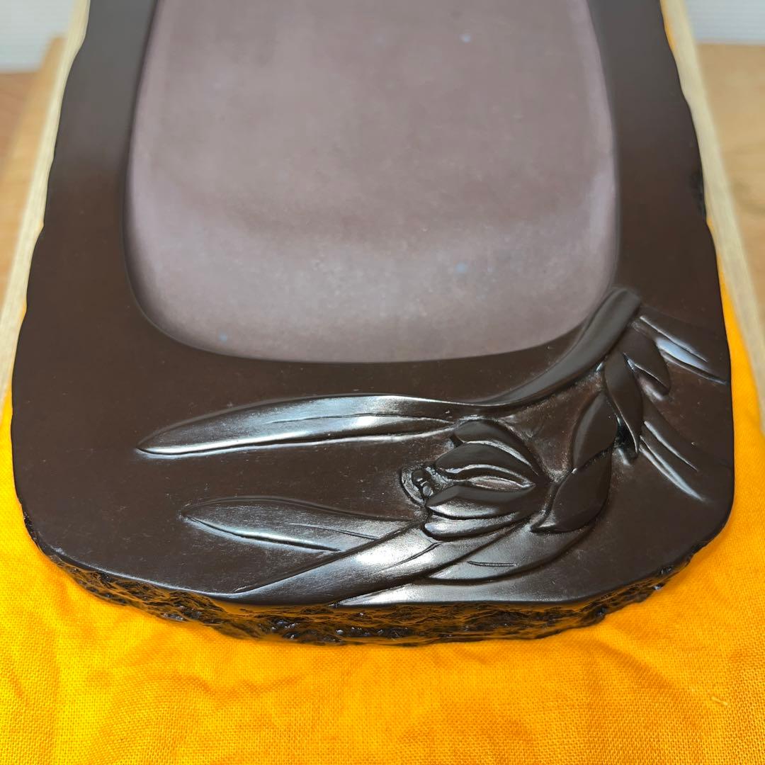 ⭕️赤間硯　蘭文研　伝統工芸士　下井唯石　新品美品　1.2kg超　共桐箱