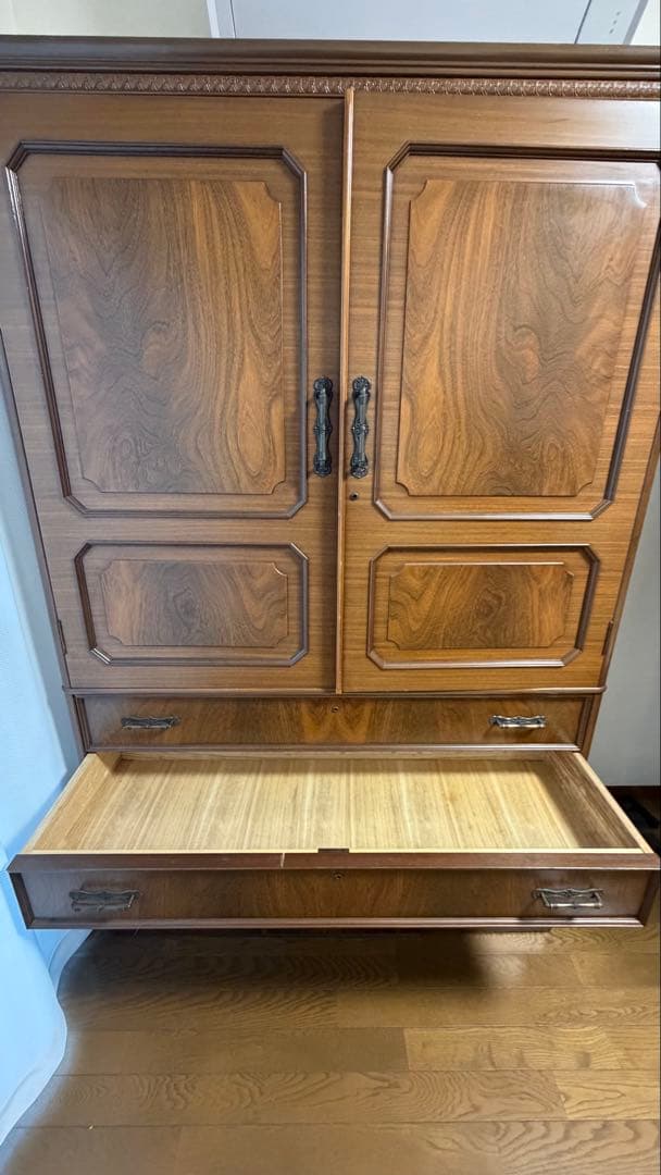 木製タンス 5引き出し 装飾デザイン
