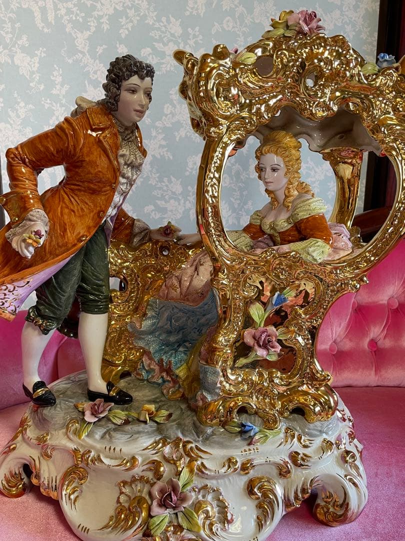 カポディモンテ？大型　ロココ バロック陶磁器 フィギュリン