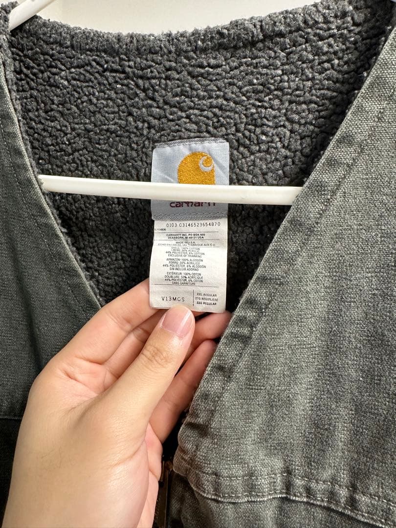 値下がり❗️Carhartt グレー ジップアップ ベスト