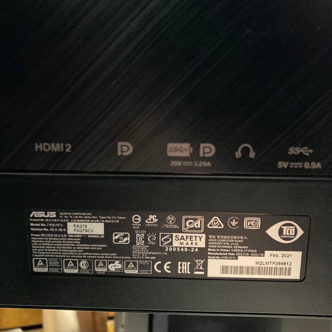 美品　ASUS ProArt Display PA279CV モニター 4k