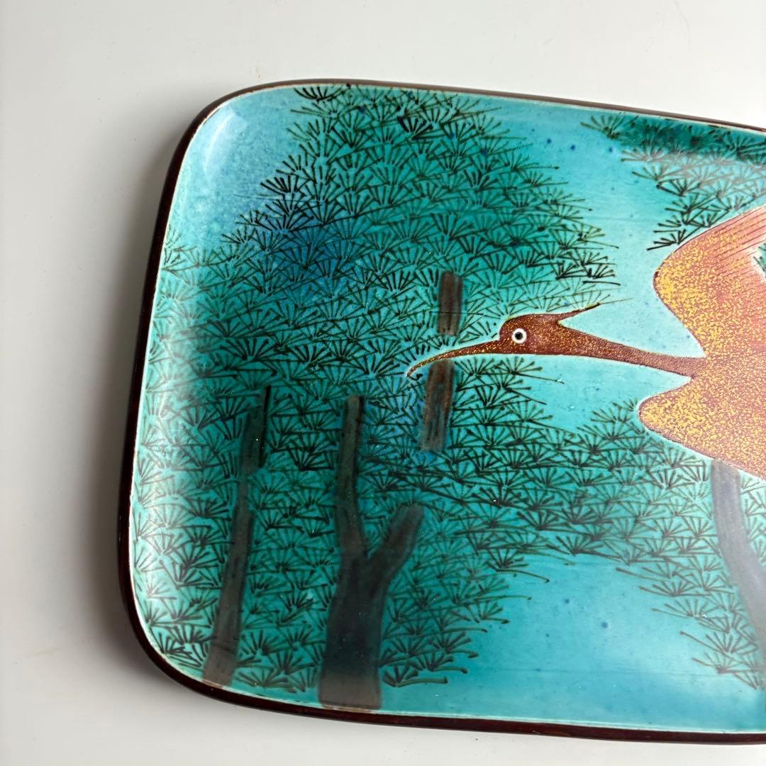 五十吉 色絵 丸皿 骨董 皿 飾皿 絵皿 アンティーク