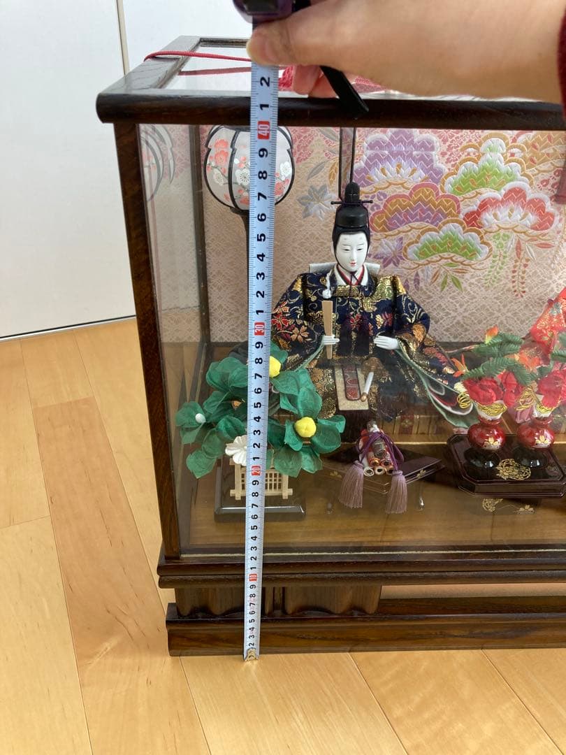 【美品】雛人形 ガラス製ディスプレイケース、ライト付き　送料込み！