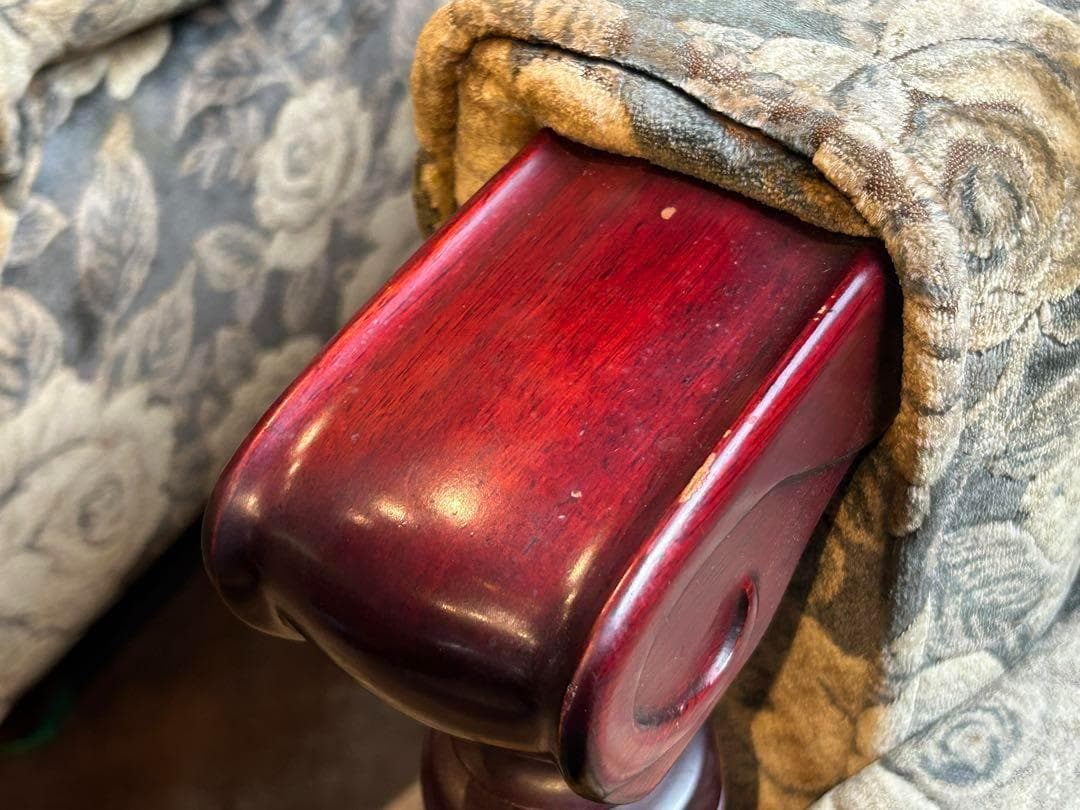 左側　金華山織　ベロア生地　ヴィンテージ　ソファ　アンティーク　レトロ　IZ