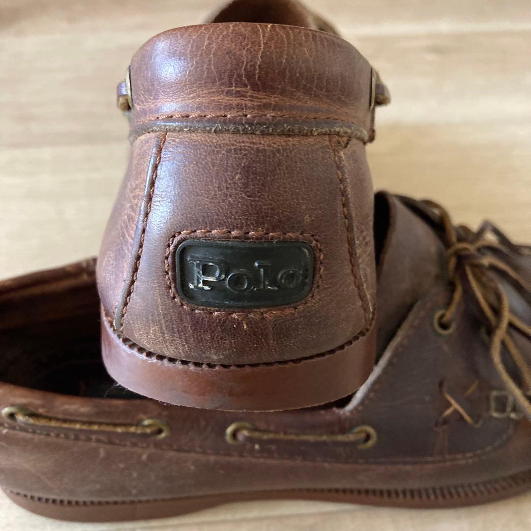 雰囲気◎ 90’s Polo Ralph Lauren レザー デッキシューズ