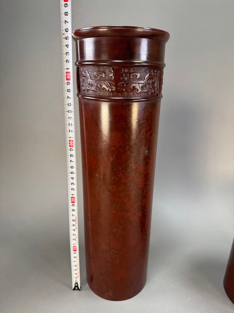 いけばな　唐銅　鋳銅　三寄寸胴花器　古流　池坊　未生流　龍生派　銅花瓶　華道具