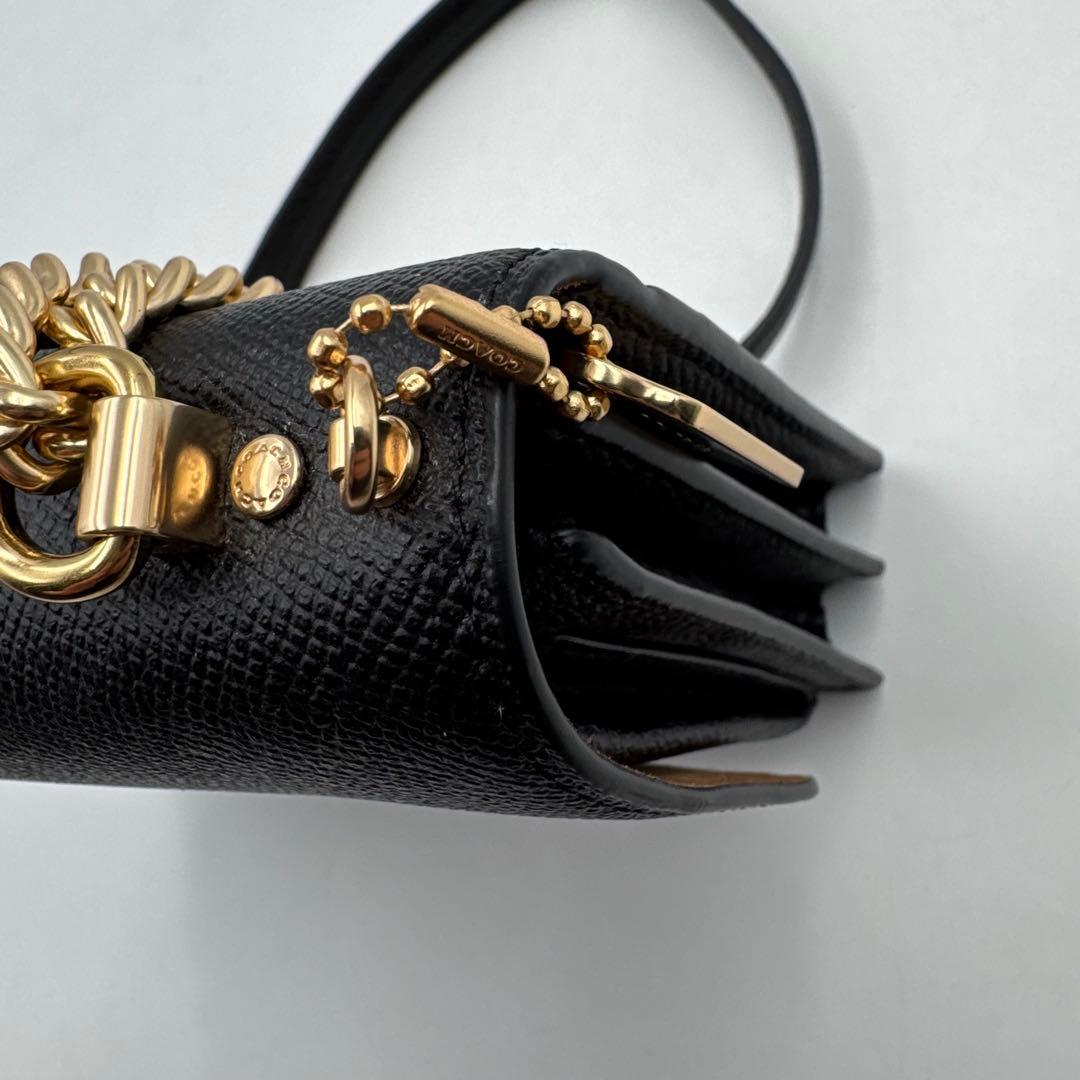 極美品✨COACH チェーン　ショルダーウォレット　ブラック　レザー　3way