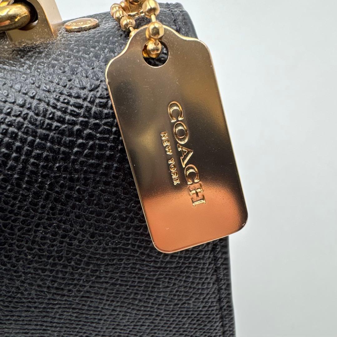 極美品✨COACH チェーン　ショルダーウォレット　ブラック　レザー　3way