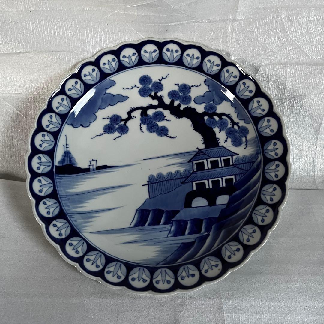 アンティーク　特大　大皿　古伊万里　染付　江戸時代　深みのある藍色