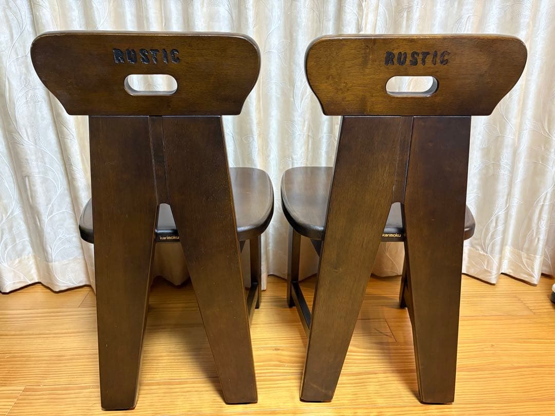 karimoku カリモク RUSTIC ラスティックチェア 2脚 無垢 椅子