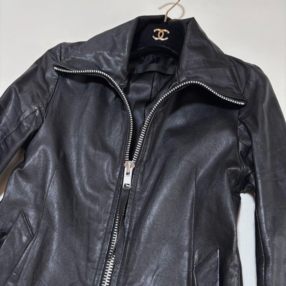 EKAM　エカム　ライダース　レザージャケット　ゴートレザー　ブラック　S