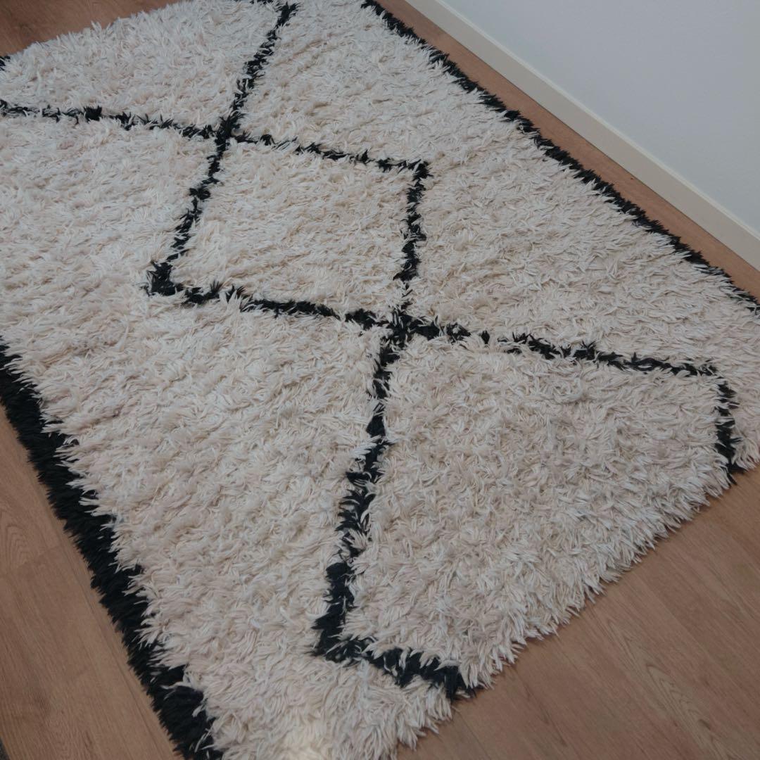 ベニワレン風 ラグ 大判 133×187cm ふわふわ毛足 韓国 北欧インテリア