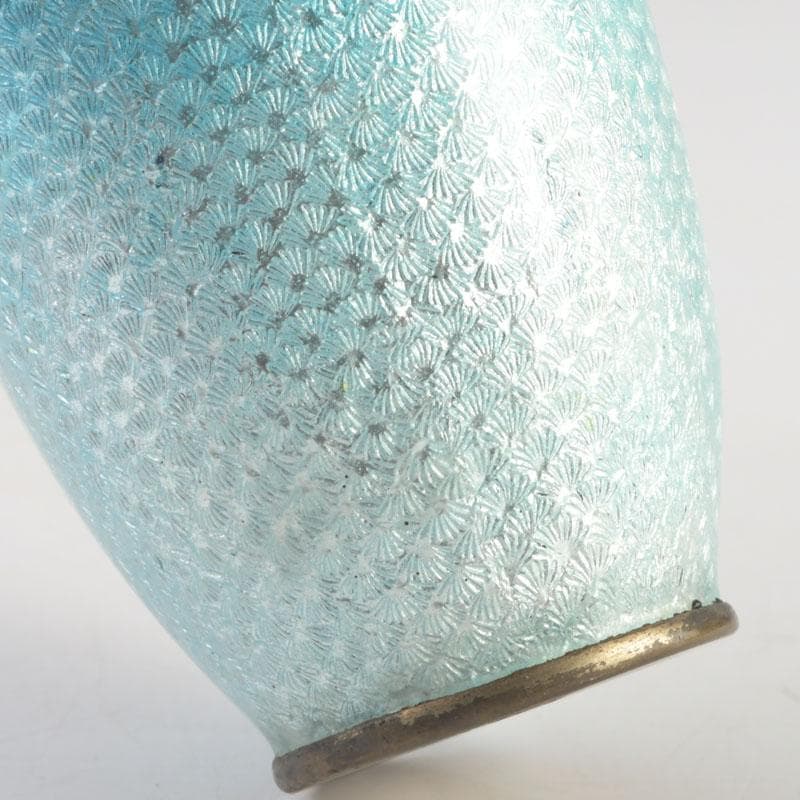 中国　古七宝琺瑯彩　龍文瓶　唐木台　時代箱付　V　9724