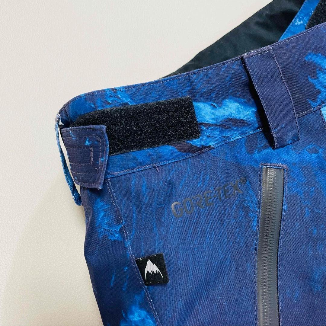 6625【美品】バートン　パンツ　ゴアテックス　総柄　キッズM ブルー スノボ
