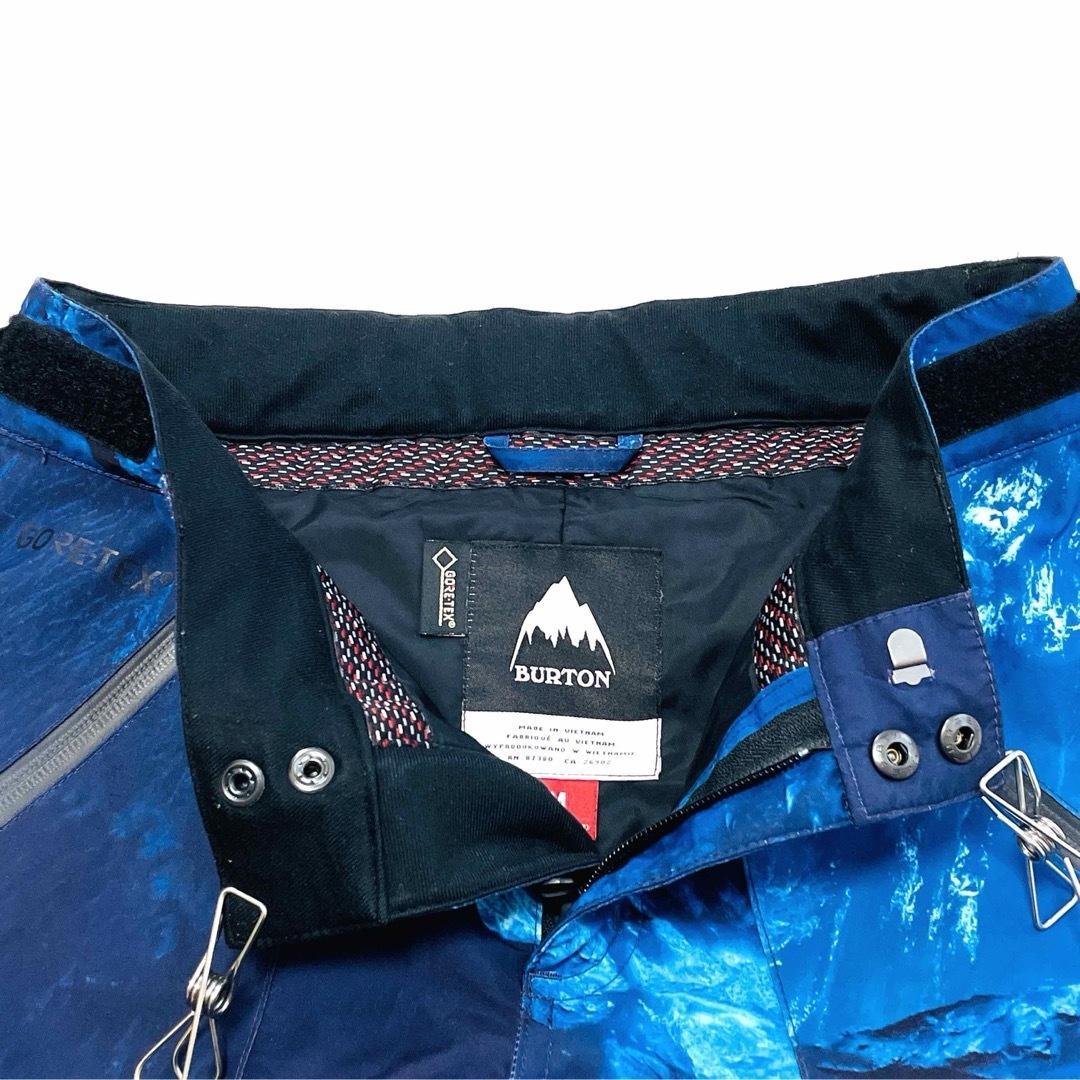 6625【美品】バートン　パンツ　ゴアテックス　総柄　キッズM ブルー スノボ