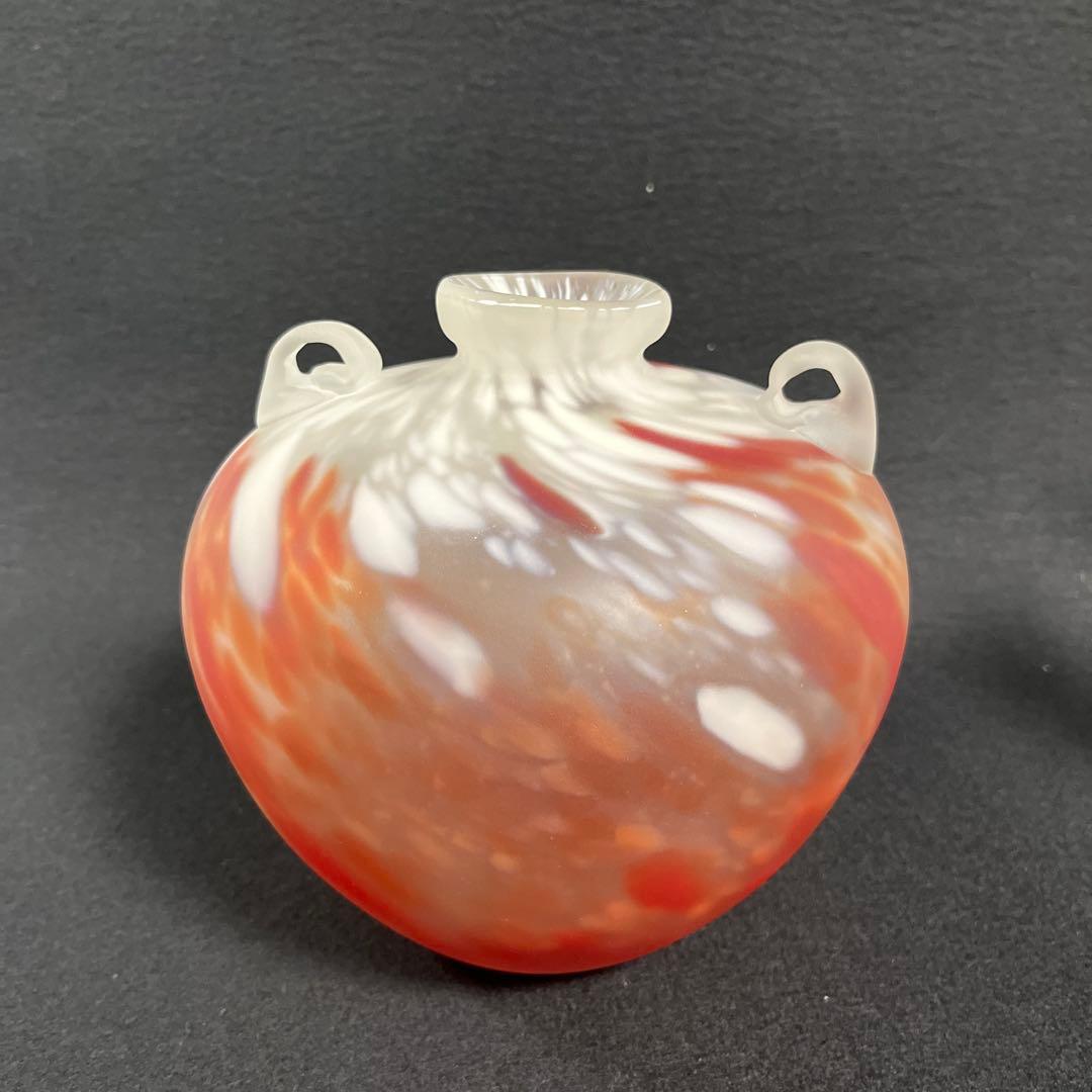 ガラス工芸　藤田喬平　手吹　花瓶　共箱