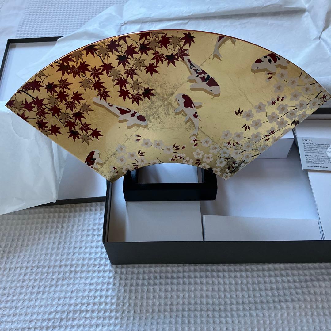 山田平安堂　飾り扇　春秋に鯉