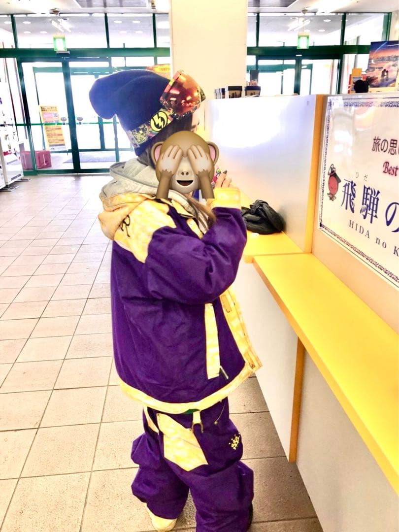 S. WEAR スキーウェア 紫/黄色 SMALL