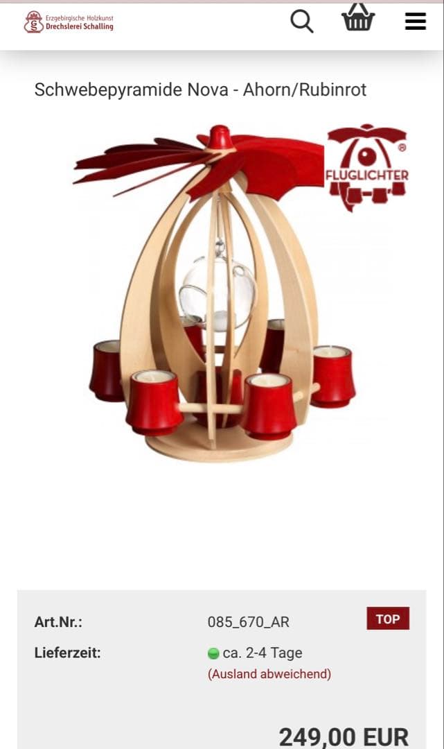 ドイツ製 ギュンター・シャリング工房 スタンドピラミッドNOVA【未使用品】