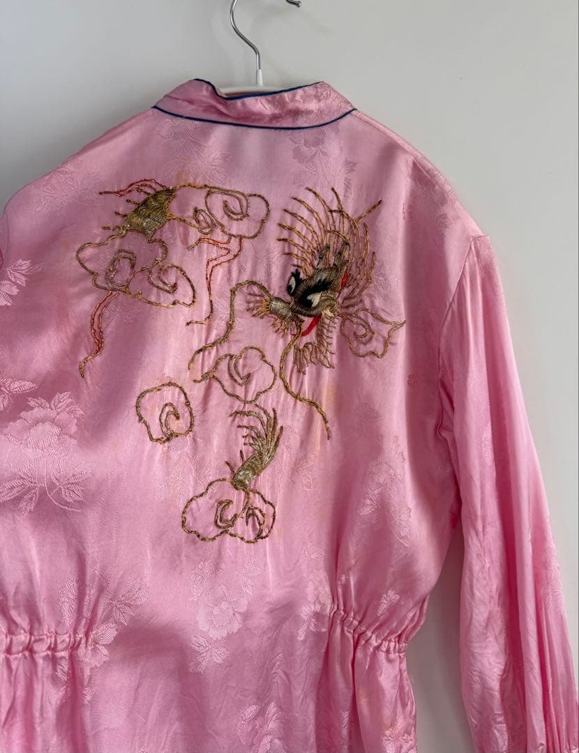 50s サテンチャイナトップス スカシャツ ピンク toro vintage