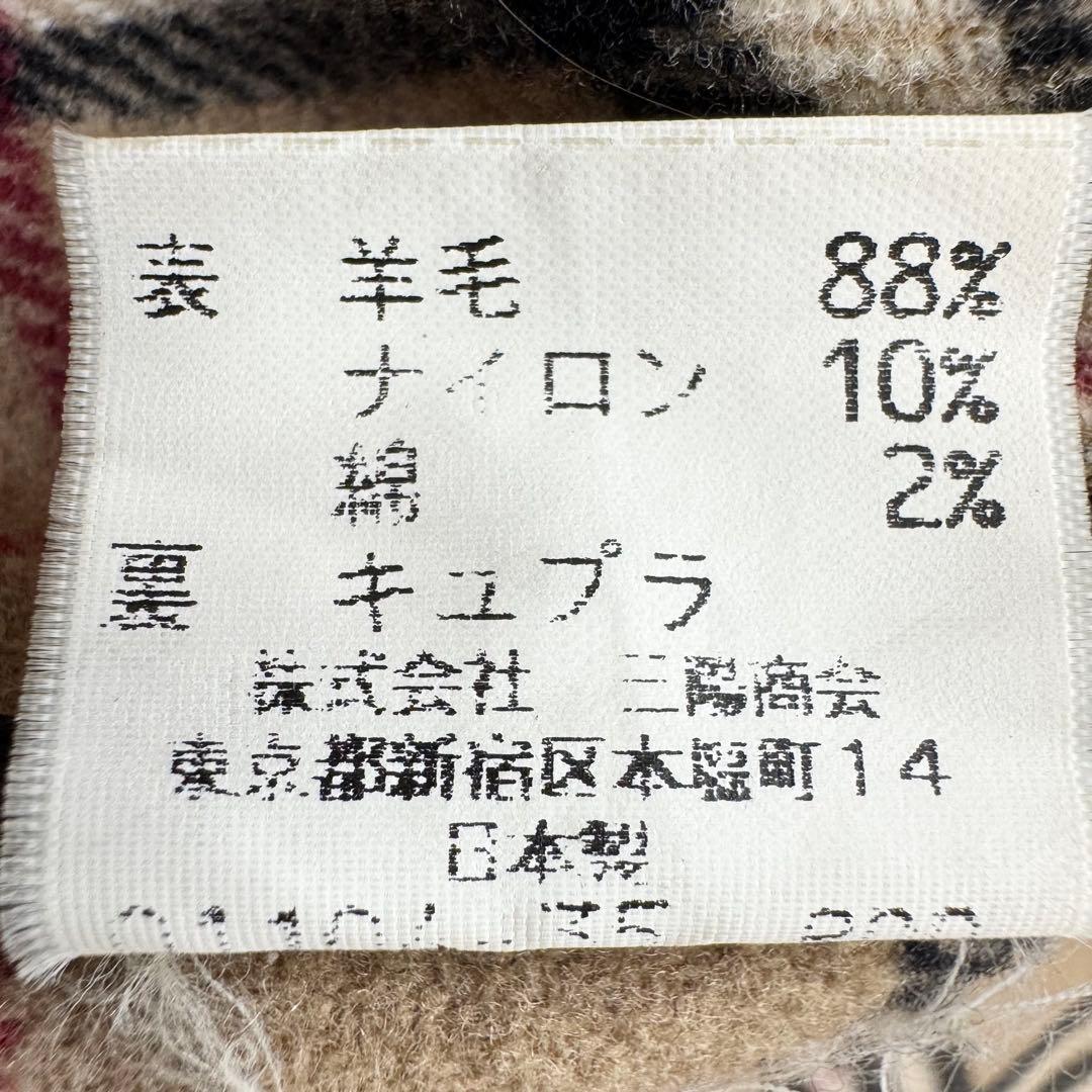 バーバリーブラックレーベル　ダッフルコート　ノバチェック　ウール　Lサイズ