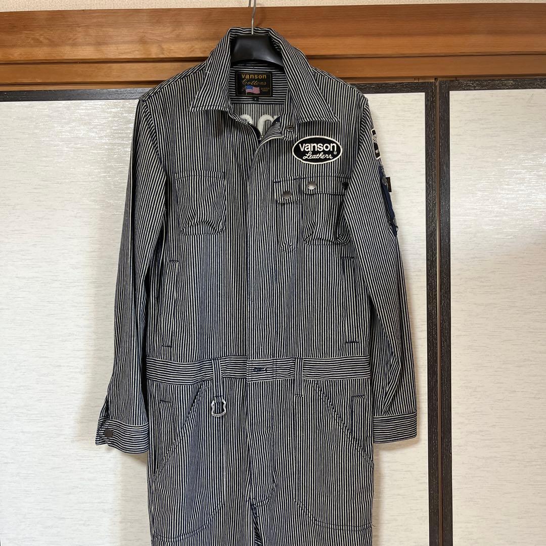 バンソン　オーバーオール　サイズＳ ストライプ