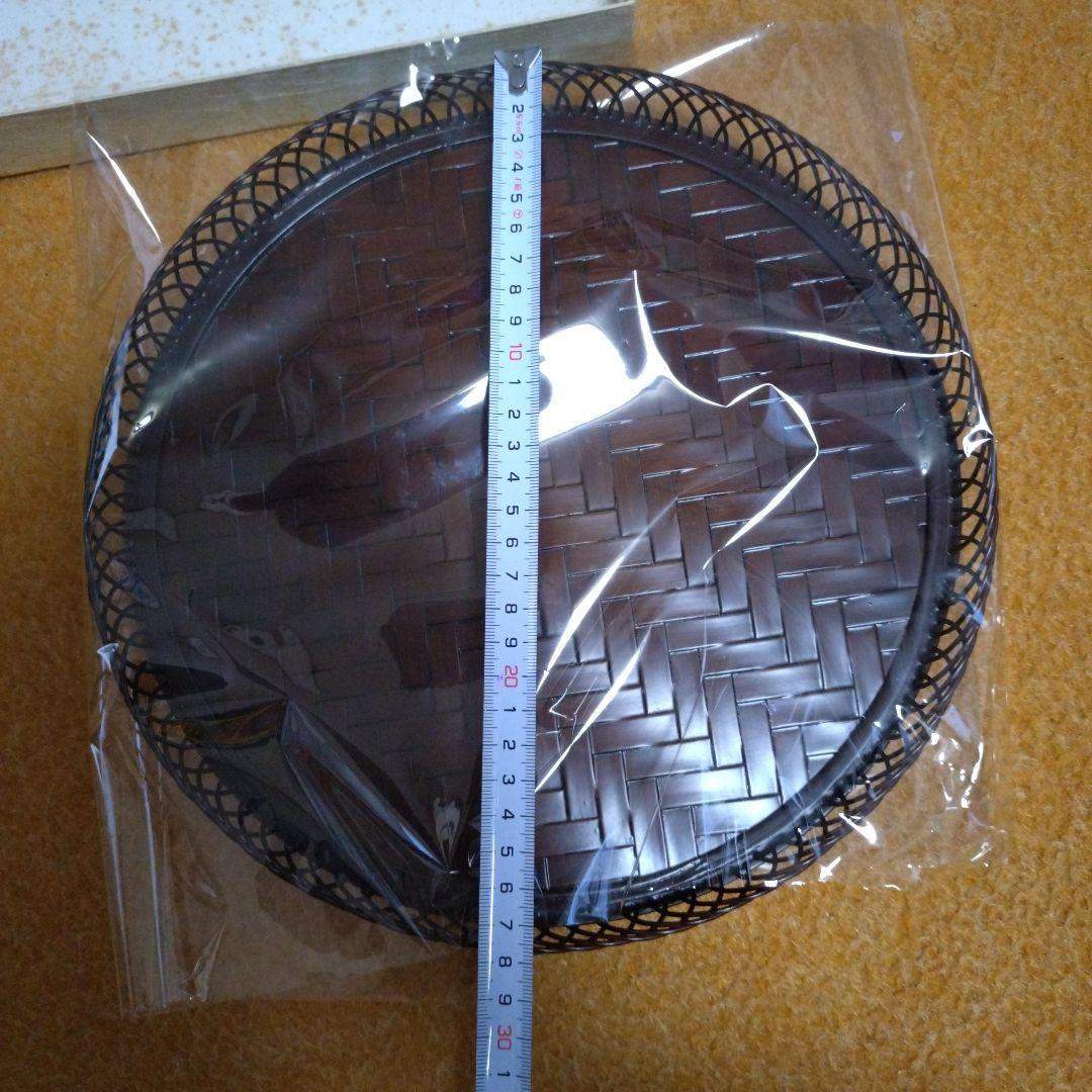 駿河竹千筋細工　竹心坊　伝統工芸品　盆　菓子器　花器　花入　竹細工　箱付　未使用