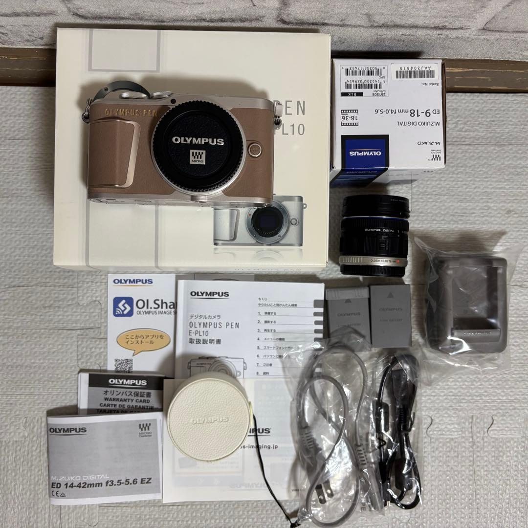 Olympus PEN E-PL10 ミラーレスカメラ　広角ズームレンズ付き