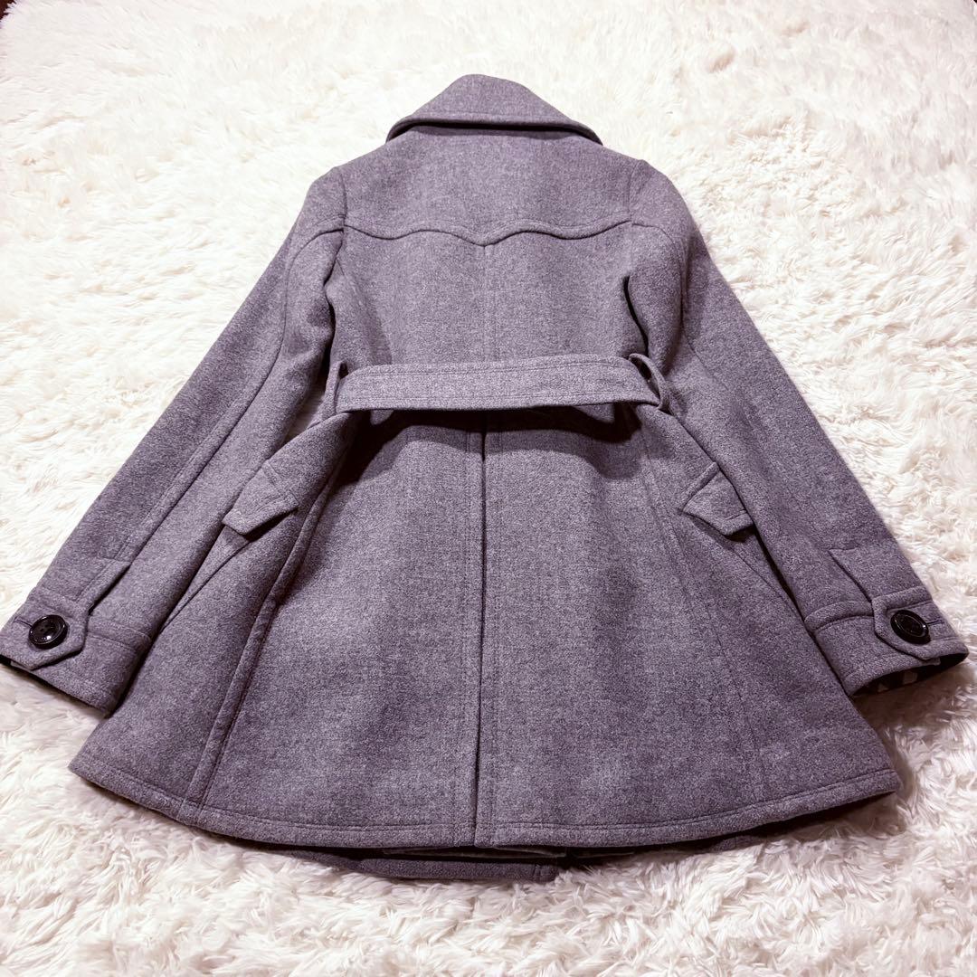 バーバリー ブルーレーベル アンゴラ ウール ベルテッドコート Aライン