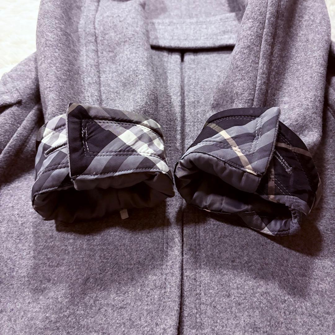 バーバリー ブルーレーベル アンゴラ ウール ベルテッドコート Aライン