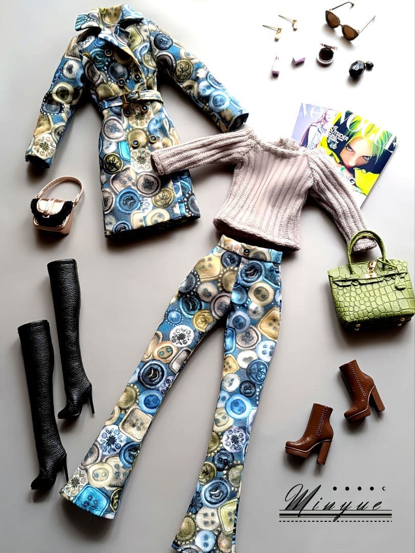 ポピーパーカー ボタン柄コートセット