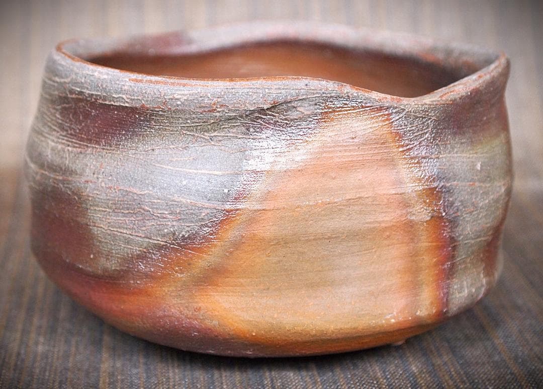 ハジミ★中村和樹★備前【窯変】茶碗A、角皿A,B、丸皿１８.５