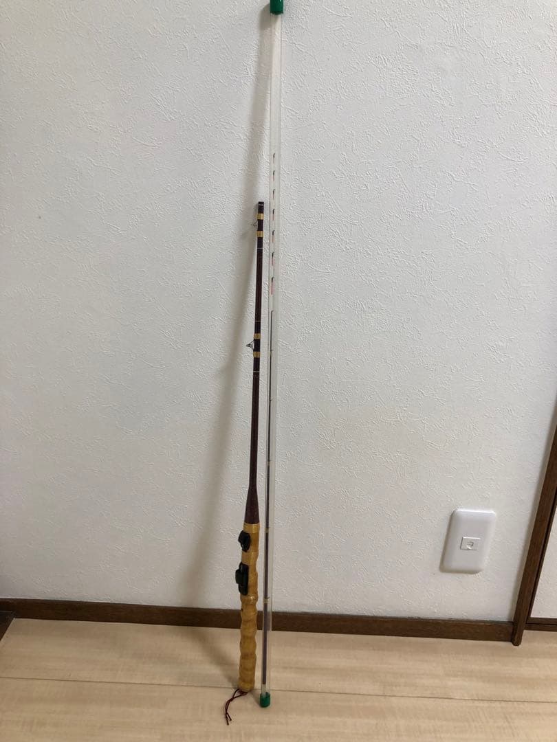 DAM 釣りロッド和竿風 2本継ぎ ハゼ・チヌ・筏釣り 漆塗り 螺鈿細工 美品