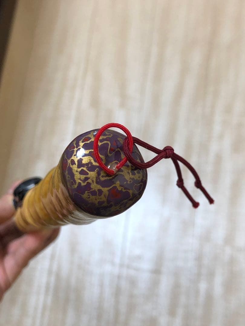 DAM 釣りロッド和竿風 2本継ぎ ハゼ・チヌ・筏釣り 漆塗り 螺鈿細工 美品