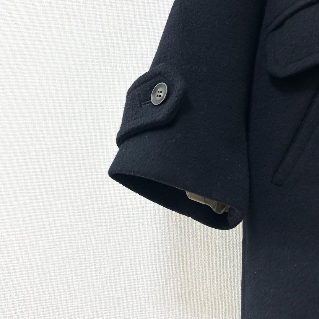 ebure スーパー100sビーバーメルトンPコート　ネイビー　36