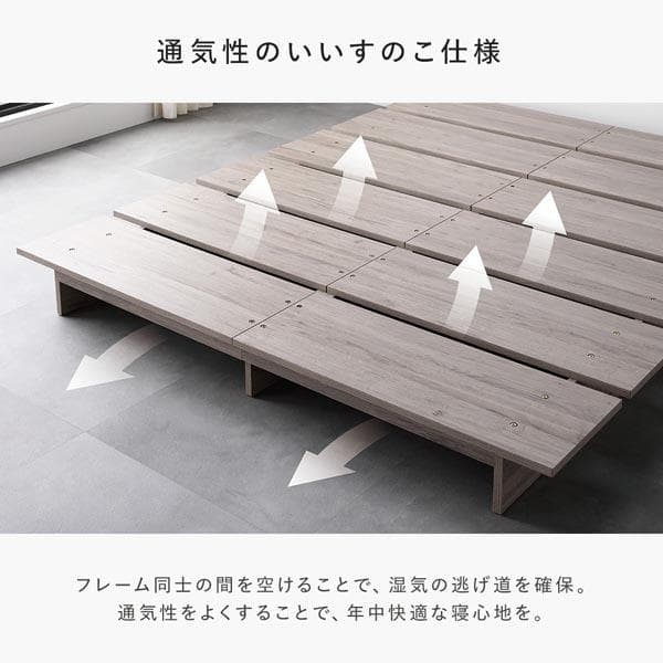 ローベッド シングル 幅120cm ベッドフレームのみ ホワイト ステージベッド