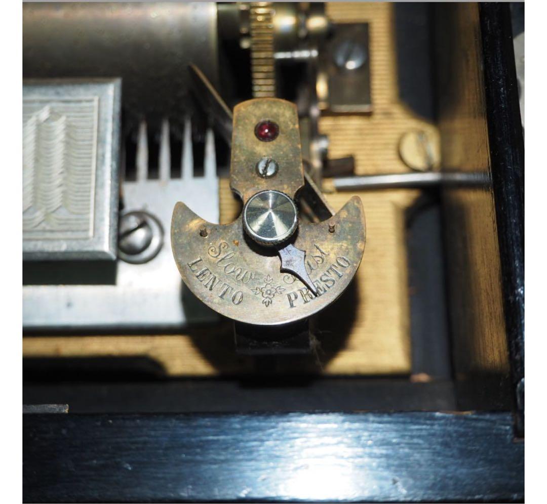 送料無料博物館級19世紀半ば頃スイス製オルゴール　稼働品幅48ｃｍ重8.3ｋｇ★