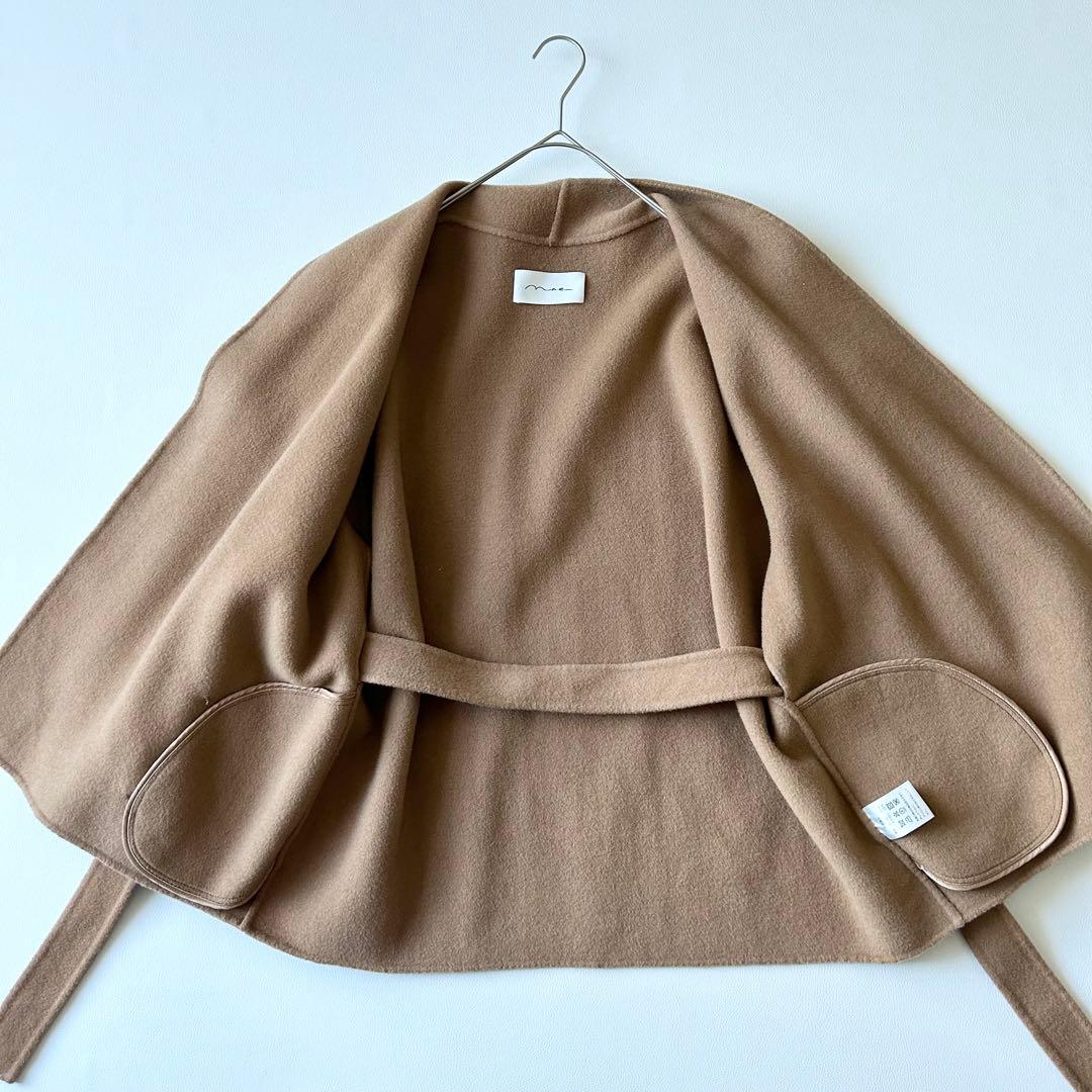 3069y美品 na.eアリュールリバーコート キャメル ベルト付き