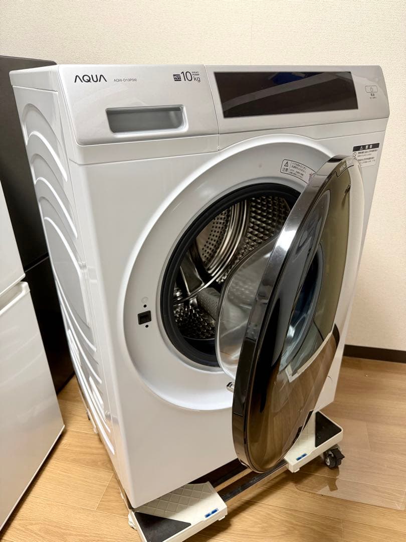 2023年製AQUAドラム式洗濯乾燥10kgAQW-D10P-Rドア保護シート付