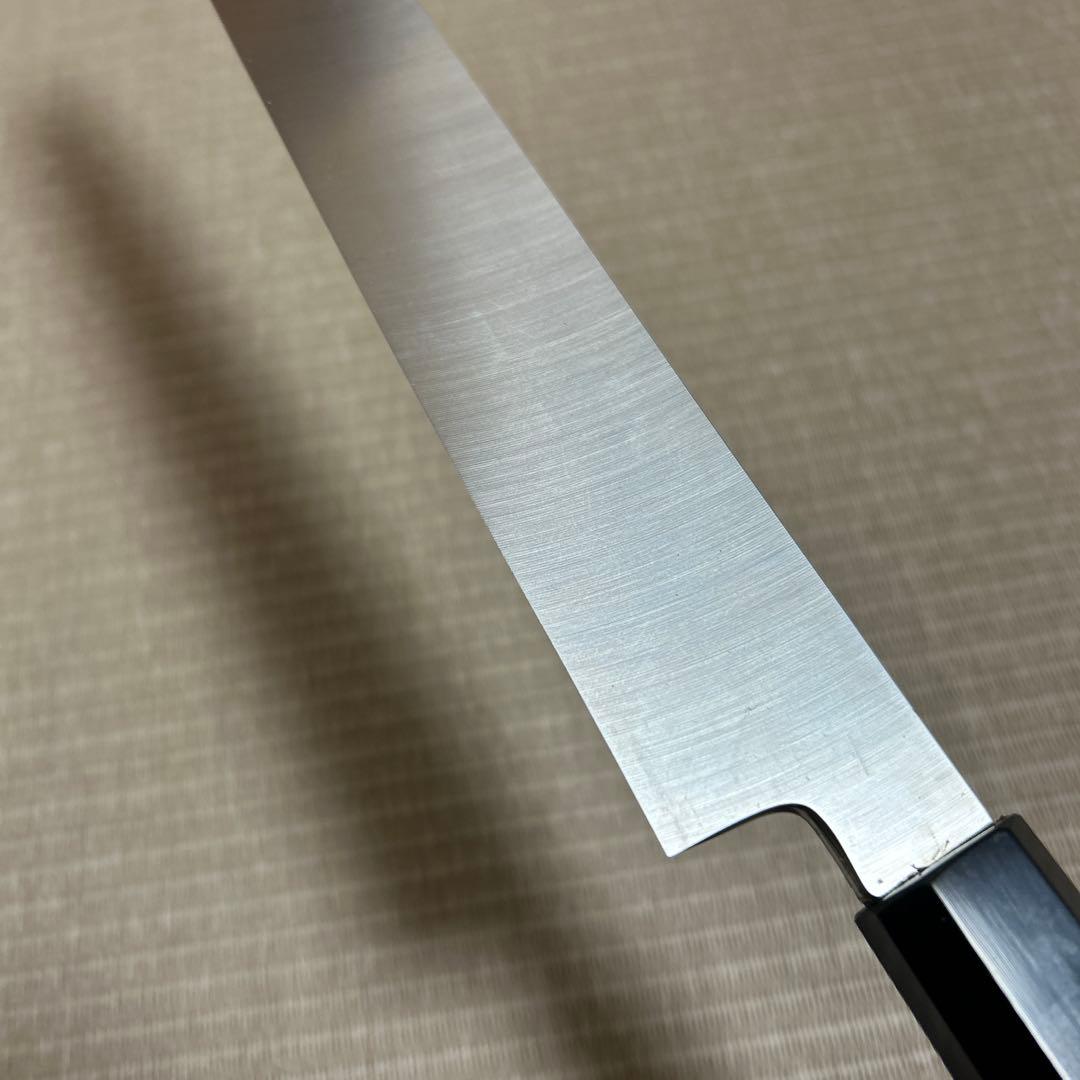 尺　柳刃　包丁　和包丁　本焼　黒檀黒水牛八角柄　新品　箱付き　V金10号
