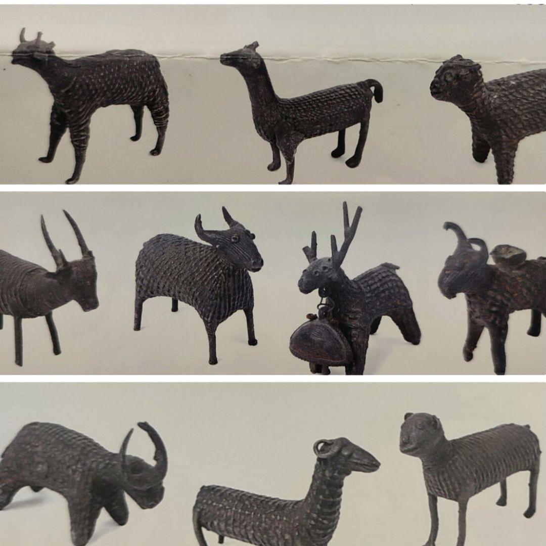 【アンティーク】インドの鋳造工芸品✨牡鹿のブロンズ像