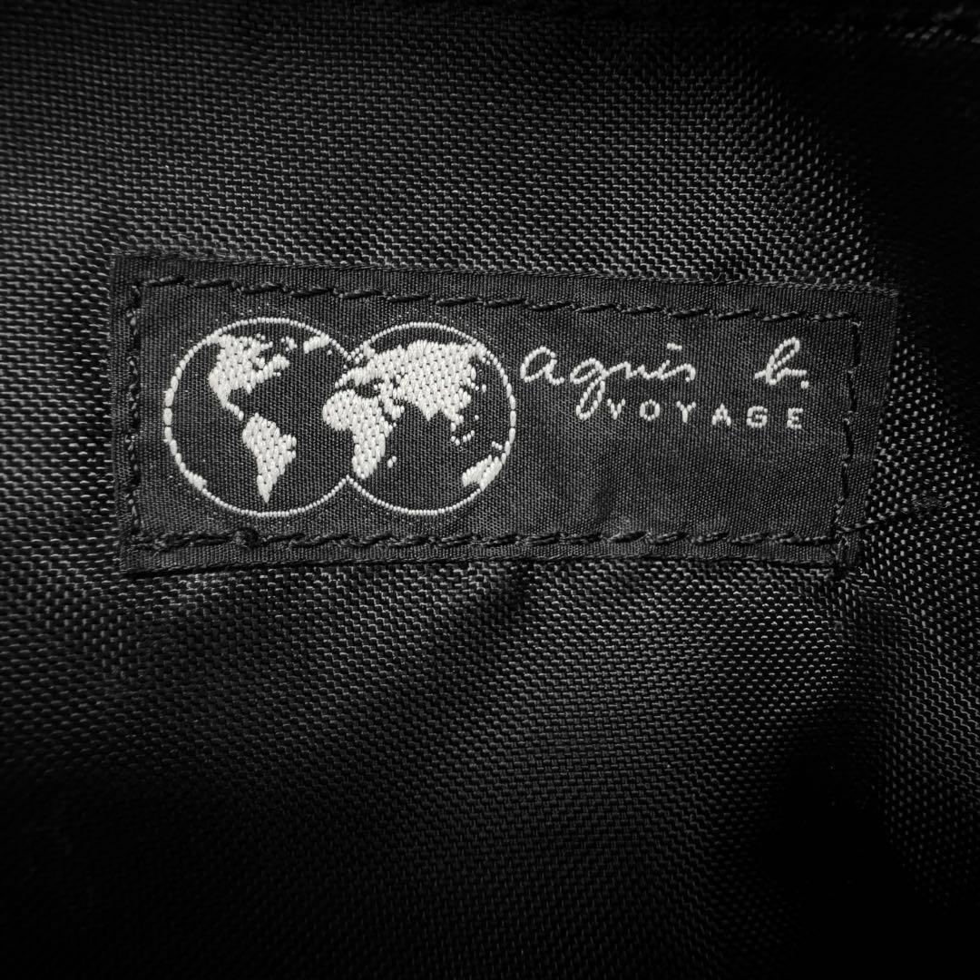 アニエスベーボヤージュ　牛革×ナイロン　ロゴ型押し　軽量クロスボディバッグ黒