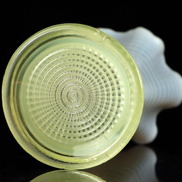 Y1505-5 ヴィンテージ フリント アルバニー ワセリンガラス 花瓶