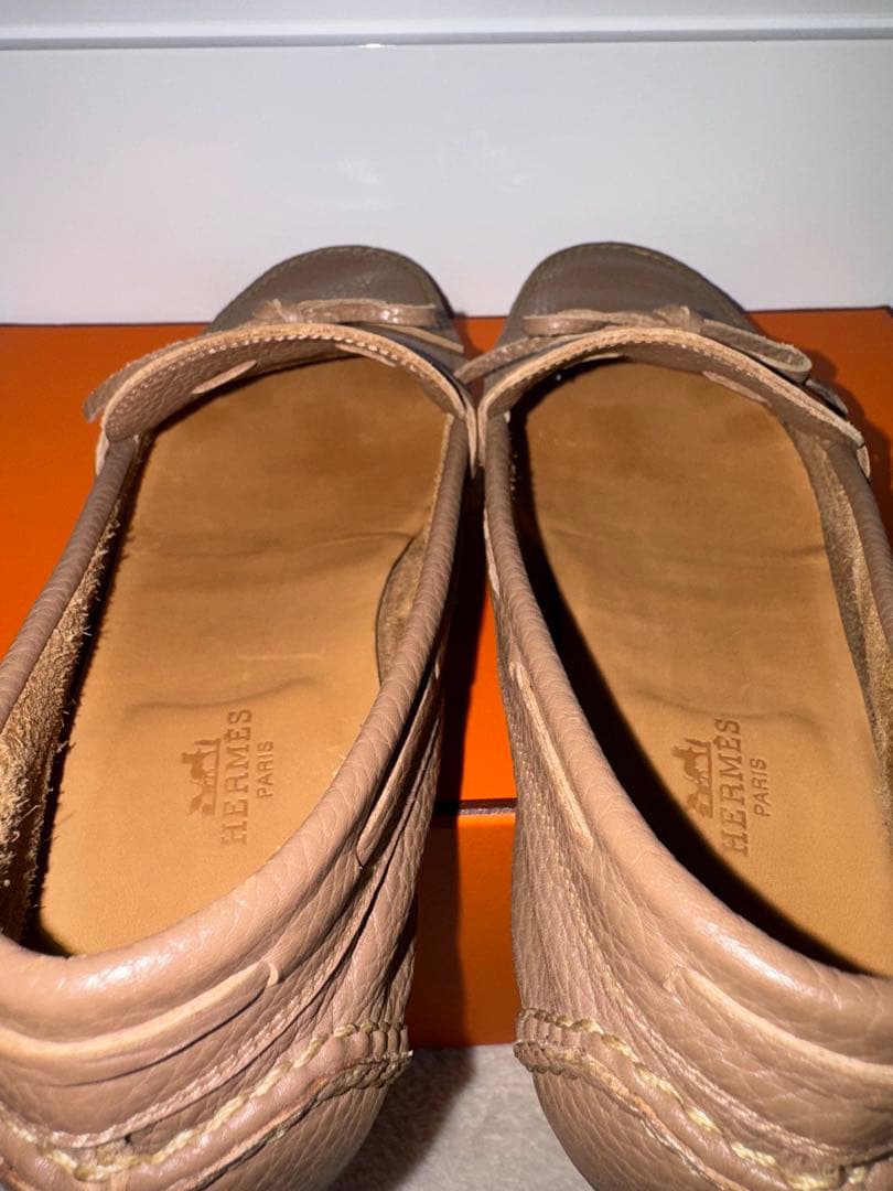 美品 エルメス HERMES シューズ ローファー モカシン カーフレザー 40