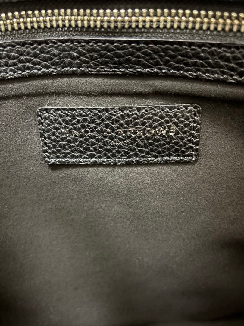 UNITED ARROWS レザー ラウンド ブリーフケース ブラック