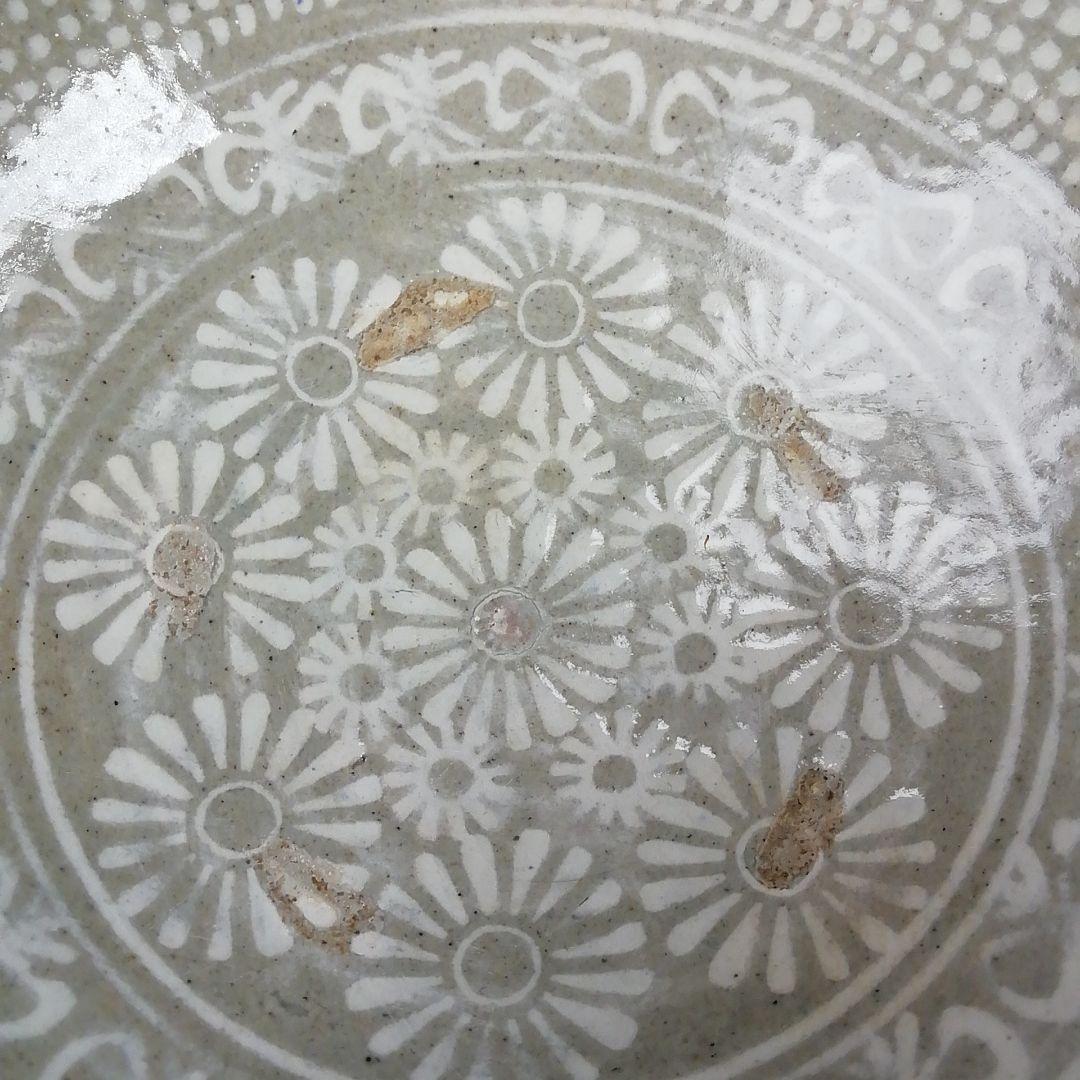 Ｔ４３４　茶碗　『三島手刷毛目　茶碗』『黃仁哲 作』　共箱　抹茶碗　茶道具