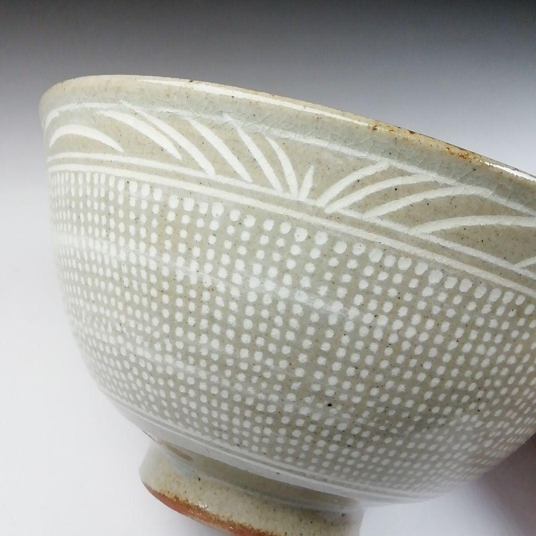 Ｔ４３４　茶碗　『三島手刷毛目　茶碗』『黃仁哲 作』　共箱　抹茶碗　茶道具