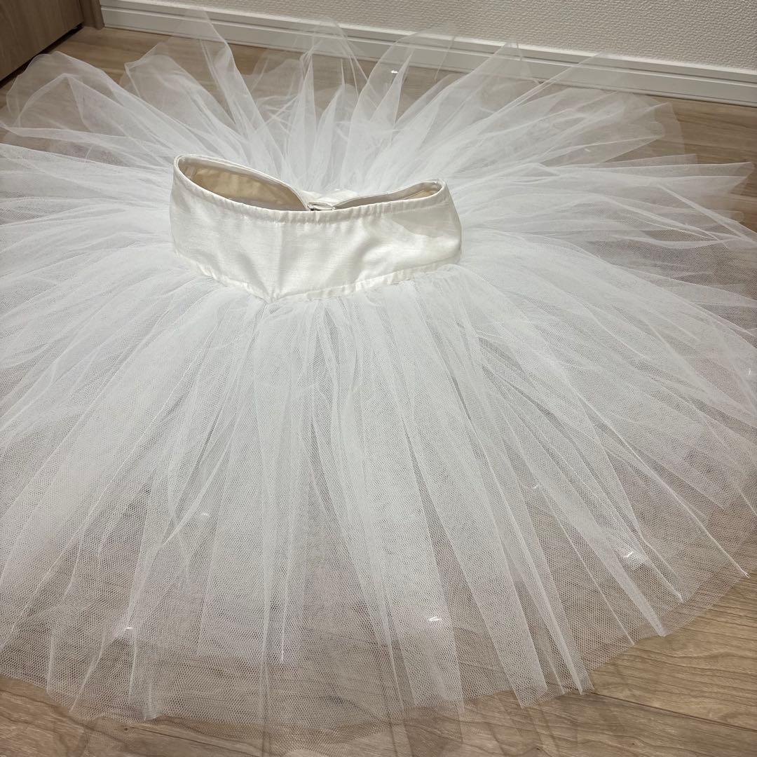 バレエ　チュチュ　ホワイト　白　シンプル　新品未使用　ハンドメイド　大人