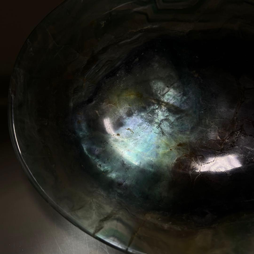 （fluorite4）レア フローライト 大きなフルーツ皿お椀お皿ボウル
